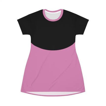 Uniquely You Womens T-Shirt Dress / Half Curve Black - Pink