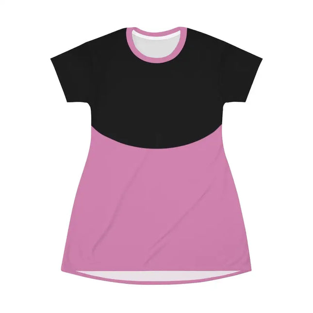 Uniquely You Womens T-Shirt Dress / Half Curve Black - Pink