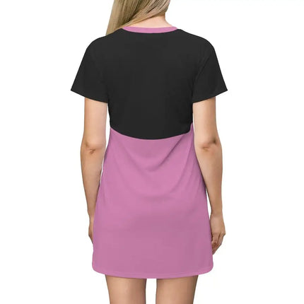 Uniquely You Womens T-Shirt Dress / Half Curve Black - Pink