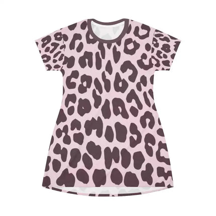 Uniquely You Womens T-Shirt Dress / Pink Leopard Print