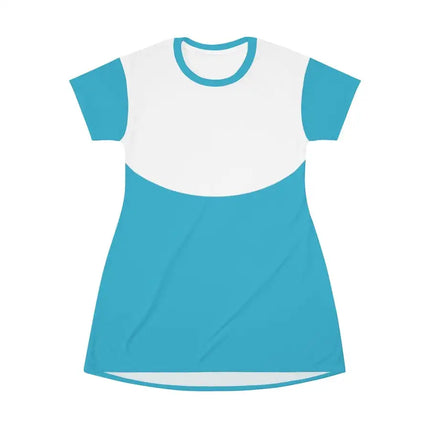Uniquely You Womens T-Shirt Dress / Top Curve White - Sea Blue