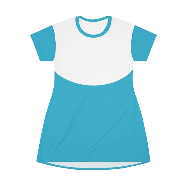 Uniquely You Womens T-Shirt Dress / Top Curve White - Sea Blue