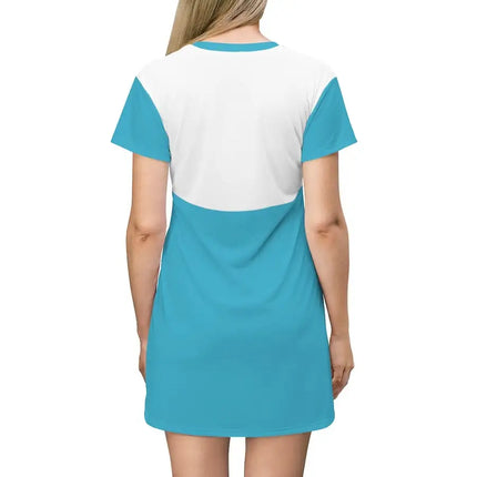 Uniquely You Womens T-Shirt Dress / Top Curve White - Sea Blue