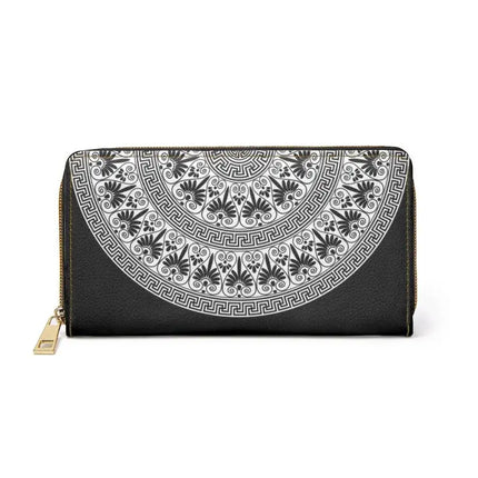 Uniquely You Womens Wallet - Zip Purse / Black & White Geometric Aztec