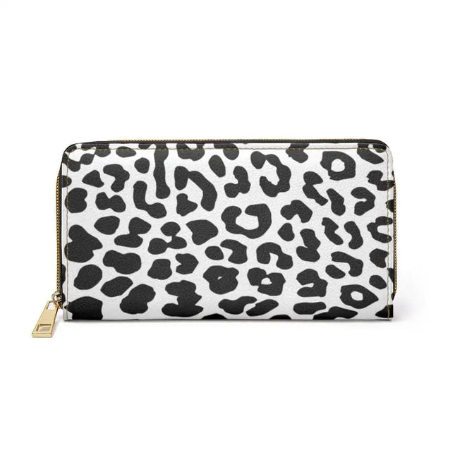 Cartera para mujer Uniquely You - Monedero con cremallera / Leopardo blanco y negro