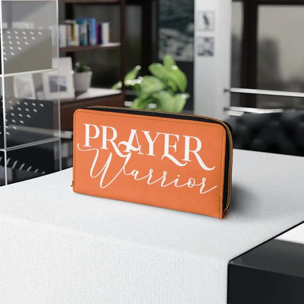 Uniquely You Womens Wallet - Zip Purse / Orange & White Prayer Warrior