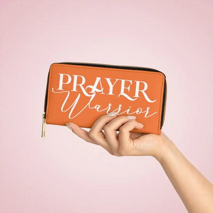 Uniquely You Womens Wallet - Zip Purse / Orange & White Prayer Warrior