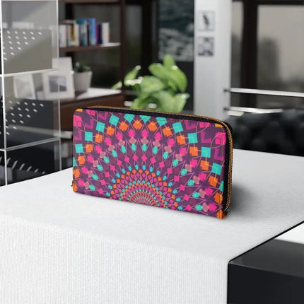 Uniquely You Womens Wallet - Zip Purse / Purple Kaleidoscope