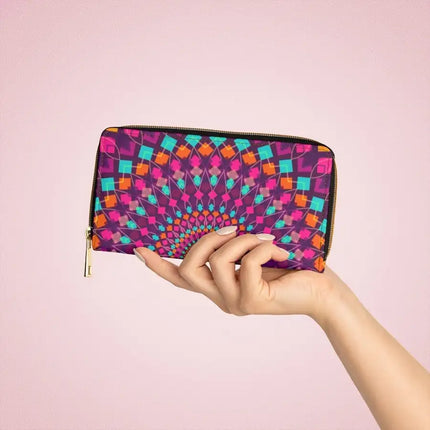 Uniquely You Womens Wallet - Zip Purse / Purple Kaleidoscope
