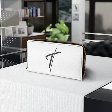 Uniquely You Womens Wallet - Zip Purse / White & Black Cross