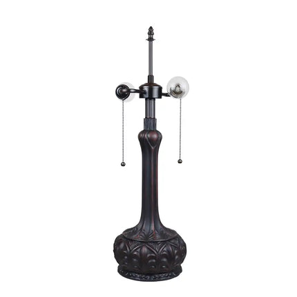 LIAISON Tiffany-Style Antique Dark Bronze 2-Light Victorian Table Lamp