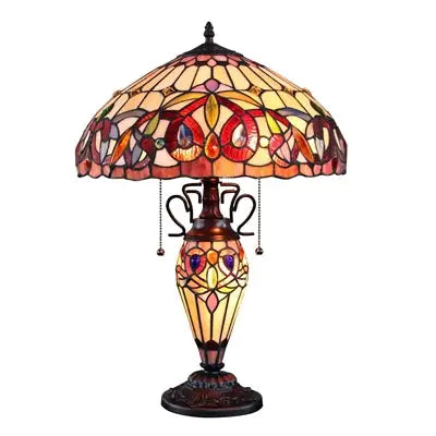 SERENITY Tiffany-style Dark Bronze 3 Light Double Lit