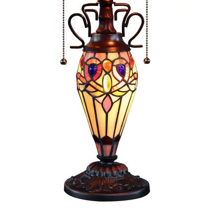 SERENITY Tiffany-style Dark Bronze 3 Light Double Lit