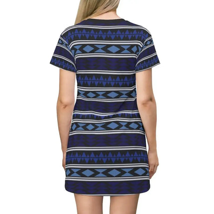 Uniquely You Womens Tee Style Dress,  Dark Blue Stripped Pattern
