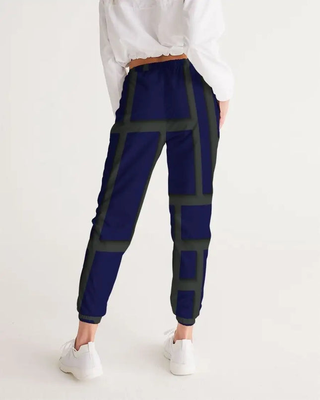 Womens Track Pants - Blue & Green Geometric Graphic Sports Pants