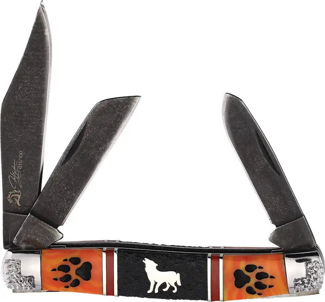 Yellowhorse Wolftrax Stockman Pocket Knife