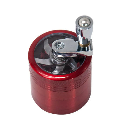 Molinillo de hierbas con manivela y mango de aleación de zinc, 4 capas, 63 mm (2 colores)