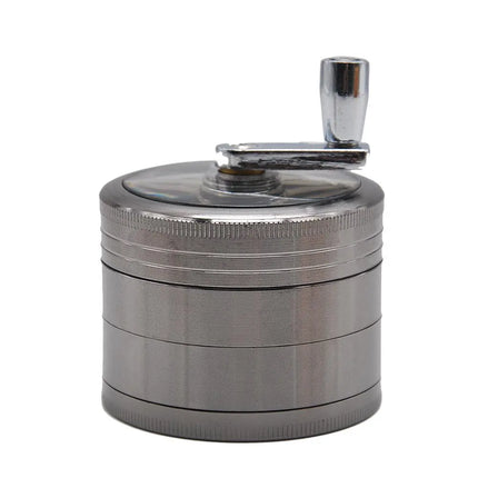 Molinillo de hierbas con manivela y mango de aleación de zinc, 4 capas, 63 mm (2 colores)